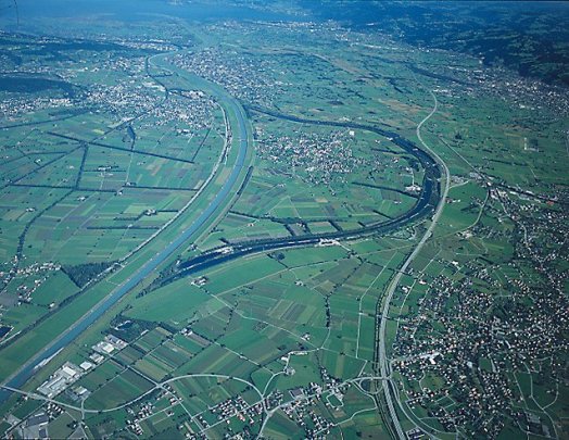 Rheinbegradigung bei Diepoldsau