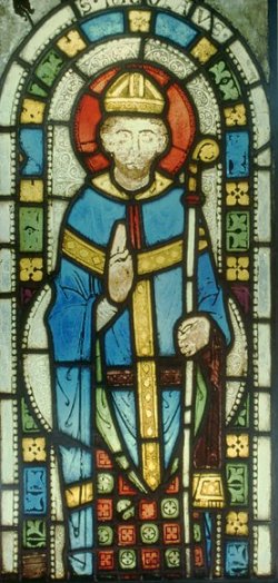 Glasfenster: St. Nikolaus-Scheibe aus Gfis